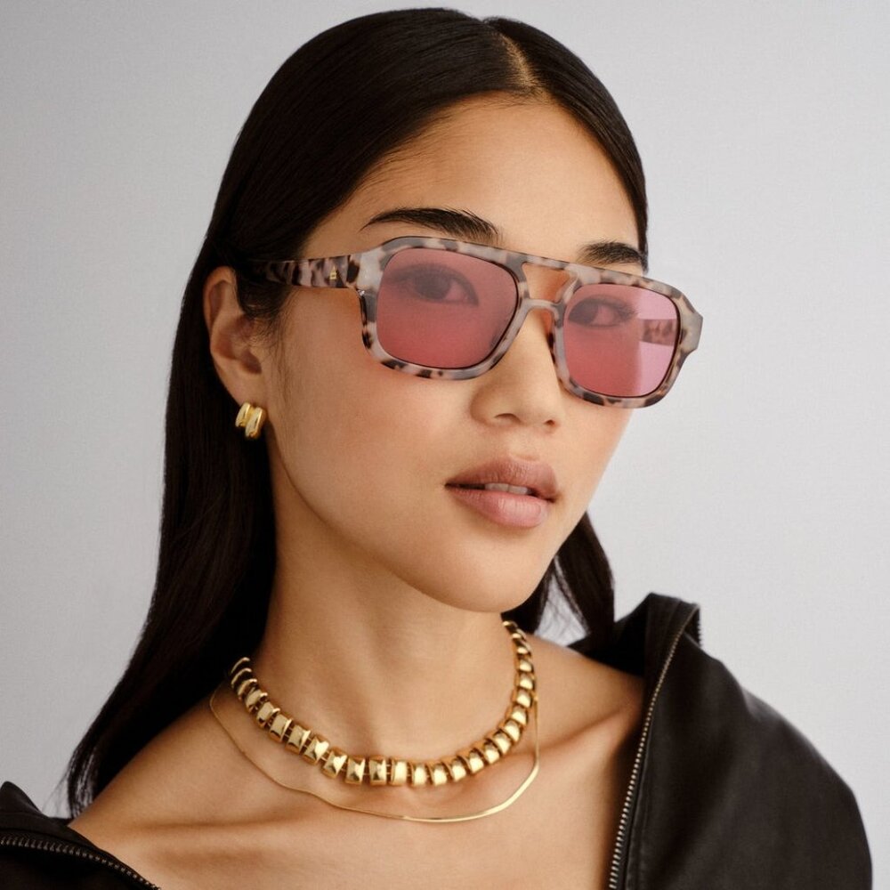 Aire Tortoise Frame Pink Lens Women's Sunglasses